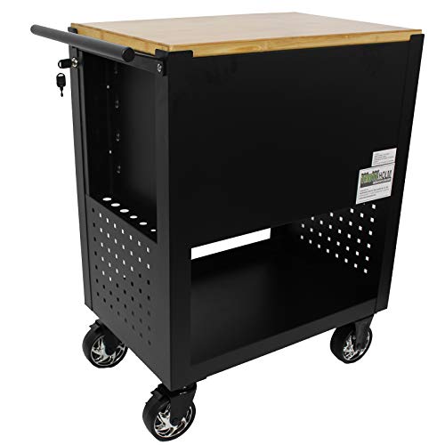 Werkstattwagen Profi Compact Massive Holzplatte mit 4 Schubladen inkl. Stauraum leer + Werkzeugkiste Werkstattwagen Aufsatz 4 Schubladen leer – Bild 6