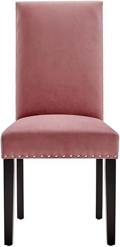Miniatura 6 de Modway Parcel Performance - Juego de 2 sillas auxiliares de terciopelo para comedor, color rosa polvoriento