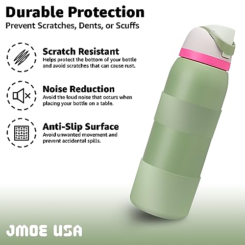 Jmoe USA Silicone Boot Sleeve + Hand Grip for Owala 40oz Water Bottle | BPA Free & Food-Grade Silicone Rubber | Protective Anti-Slip Bottom Bumper Cover | Protects Against Dents & Scratches (Camo Cool)