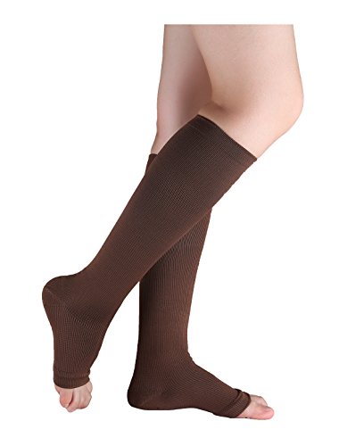 uxcell Unisex Toeless Compression Socks Knee High Breathable High Stretchy3