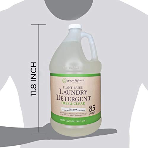 Ginger Lily Farms Botanicals Plant-Based Liquid Laundry Detergent, Free & Clear, Concentrated Formula, He Compatible, 85 Loads, 1 Gallon (128 Fl. Oz.) #TOP1