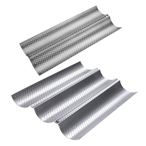 EPIGEIST 2 pièces Moule à Baguette Anti-adhésif Plaques Pâtisserie Acier Inoxydable Résistant Chaleur Pour Maison et Boutique de Boulangerie