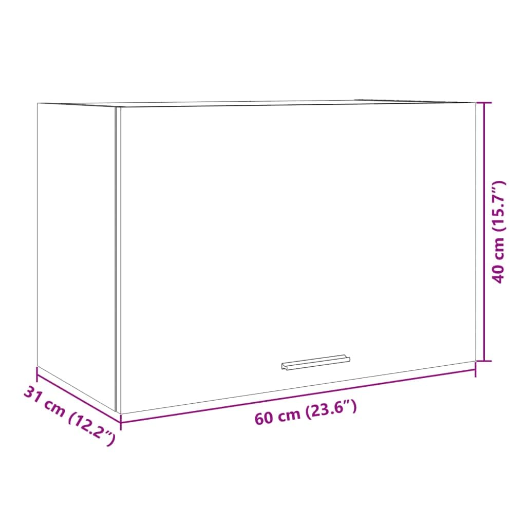 vidaXL Hängeschrank Lyon Sonoma-Eiche 60x31x40 cm Holzwerkstoff, Küche Schrank, Einbauküche, Küchenzeile, Küchenmöbel, Oberschrank, Küchenschrank