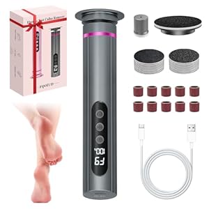 Callus Remover for feet- 2 in 1 Electric Foot File,Adjustable Speed Foot File with Sandpaper Discs & Grinding Heads, 9 Speeds Electric Foot Callus Remover, Pedicure Tools for Valentine’s Day Gift