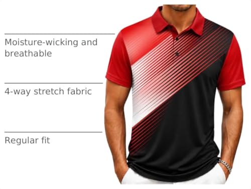 Image of ZITY Mens Golf Shirt Short Sleeve Athletic Casual Work Collared Polo Tshirt