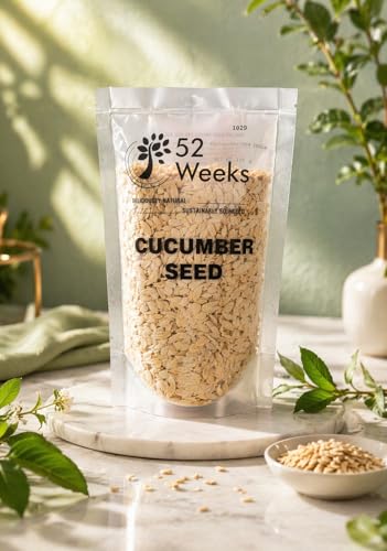 Image of 52Weeks Organic Cucumber Seeds | Raw Edible Seeds | Rich in Protein & Fiber | Healthy Snack & Cooking Ingredient | 100% Natural | 100g (Pack of 1)