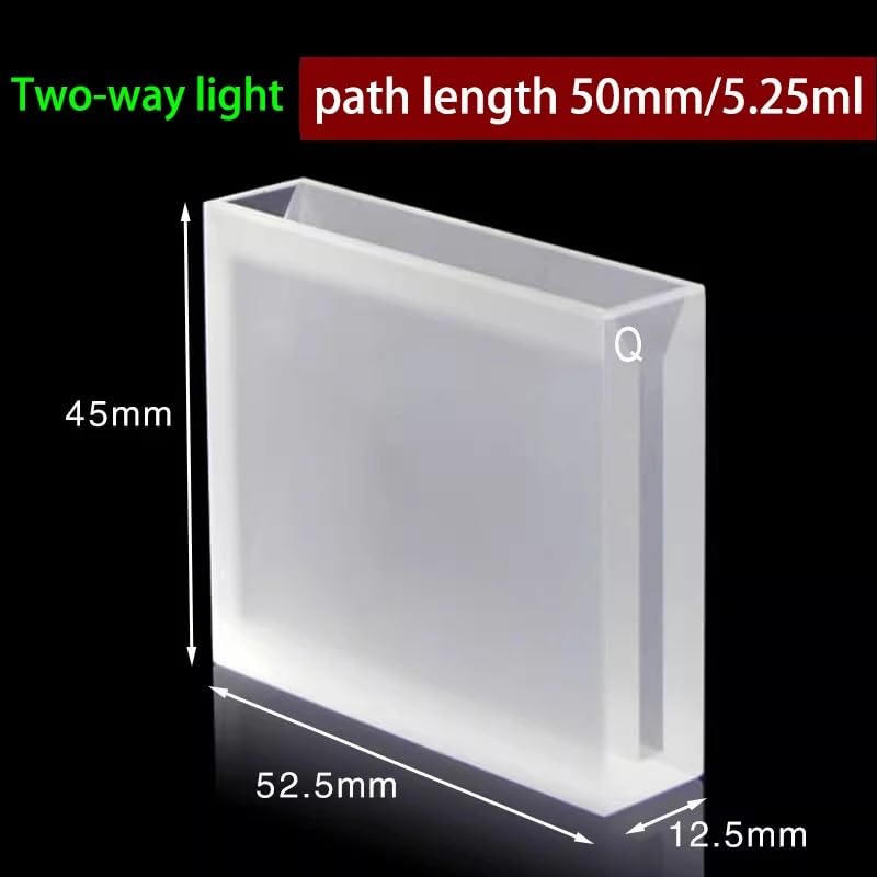 1pcs Path Length 50mm Slit Width 3mm Micro Quartz Cuvette Cell Wit