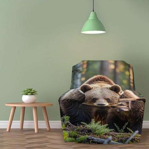 Housse de canapé extensible imprimée Mama Bear textile durable pour fauteuil inclinable - 6