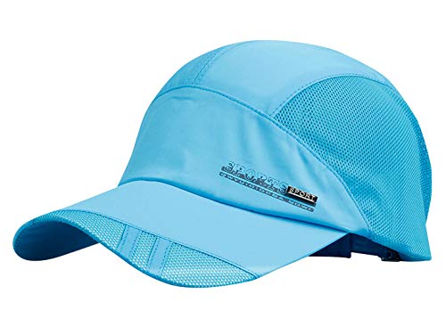 AIEOE Unisex Men's Sports Hats Caps Lightweight Baseball Caps Quick Dry Sun Hat Sports Caps Adjustable (Lake Blue)