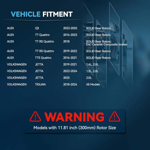 Image of Detroit Axle - Rear Brake Kit for Volkswagen 2019-2021 Jetta 2018 Tiguan