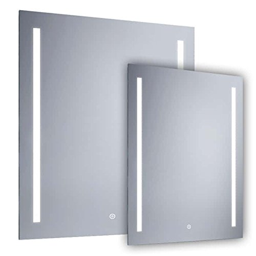 Reflections Jura Bathroom LED Mirror. Illuminated, Wall Mounted, Splash Proof, With Demister, Shaver Socket, Infrared Sensor. Modern, Contemporary, Stylish, 500mm (w) x 700mm (h)