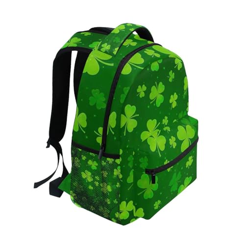 Kids School Backpack, Shamrocks Clovers Green Lightweight Kids Travel Bag for Boys Girls Back to School Supplies,16 in2
