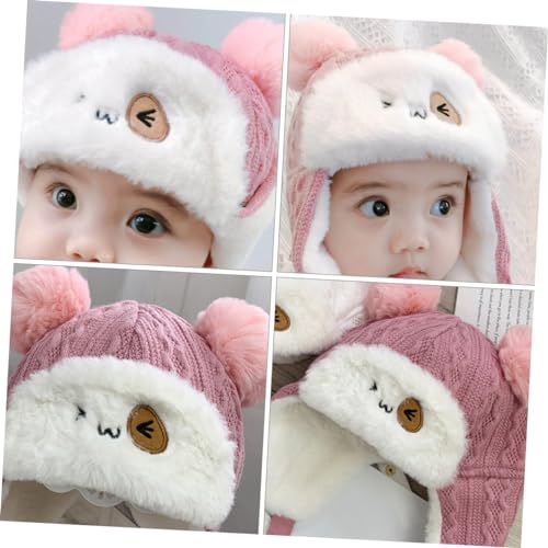 Boys and Girls Warm Beanie Hat Thick Cotton Cap for Boy Girl Adorable Cartoon Design for Outdoor Activities Birthday Christmas and Daily Use Pink3