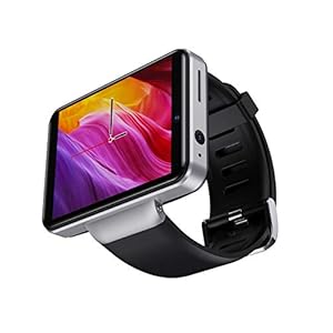 Rainbuvvy DM101 4G Smart Watch for Men 2.41" Display Android 7.1 1GB RAM 16GB ROM 2080mAh Watch Phone with Face ID Dual Camera Bluetooth GPS IP67 Waterproof Smartwatch (Silver - 3GB+32GB)