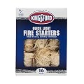 Kingsford Quick Light Fire Starter Rolls, All Natural Hardwood with Paraffin, Water Resistant and Easy Lighting for Charcoal, Pellet Grills, Smokers, Campfires, Outdoor Fireplaces, 16 Count