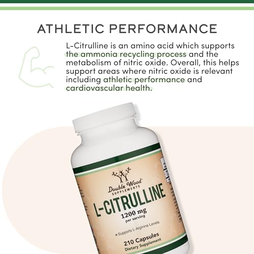 Image of L Citrulline Capsules - 99% Tested Purity - 1,200mg Per Serving (Nitric Oxide Booster) for Muscle Recovery and Muscle Pump, 210 Count by Double Wood