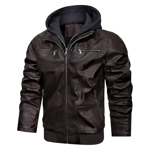 Manteau de camionneur veste ajustée en similicuir contre le vent avec poches
