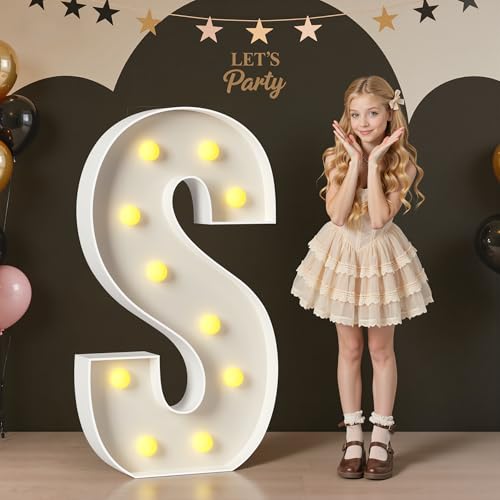 Mixifox Marquee Letters 4 Feet Tall Large Light up Letters S for Decor