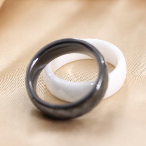 Image of PAMTIER Unisex Ceramic 6mm Multi-Faceted Rhombic Cut Classic Plain Ring | Comfort Fit, Dainty Engagement Wedding Band