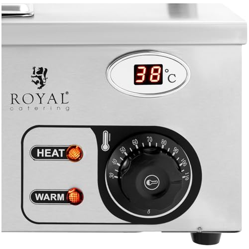 Royal Catering RCBM_GN1/2_3 Bain Marie 2000 W 4 GN 1/2 Ablasshahn Wasserbad Speisenwärmer – Bild 3
