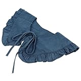 HOMSFOU Col Jean Détachable Femme Faux Col Demi Chemise Confortable et Respirant Nœud Mode pour Vêtements Adapté à Robes et Pulls