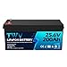 24V 200Ah LiFePO4 Battery with 200A BMS, 5120Wh Energy Capacity, 5000 Deep Cycles, 10-Year Lifetime, Suitable for Solar Systems, RVs, Trolling Motors, Backup Power, Marine Application
