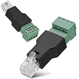 RJ11 Screw Terminal, Screw Terminal Adaptor Ethernet Connector RJ11 6P4C Male to 4 Pin AV Screw Terminal Connector(3 Pack)