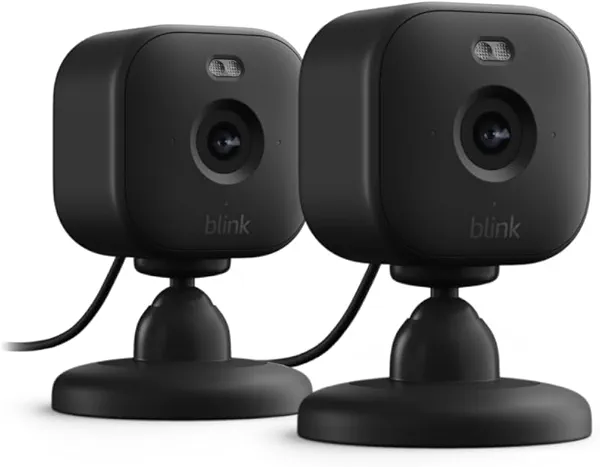 Blink Mini 2 — Home Security & Pet Camera(s) with HD video, color night view, motion detection, two-way audio, and built-in spotlight — 2 cameras (Black)