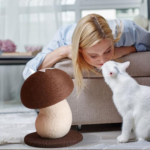Rascador para gatos de madera vertical y estable interactivo 4