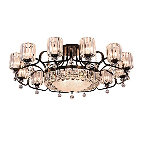 GONGKAI para Sala de Estar, Comedor, Dormitorio, lámpara de Cristal de Lujo Ligera, candelabro de Lujo conciso Moderno Europeo, candelabro de Lujo de Cristal Redondo de atmósfera Creativa,