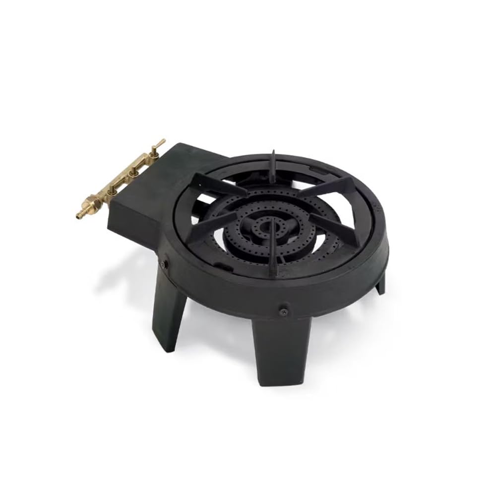 FORNELLONE FORNELLO GHISA GAS PORTATILE BRUCIATORE A 3 FUOCHI CAMPEGGIO CON GRIGLIA SMONTABILE