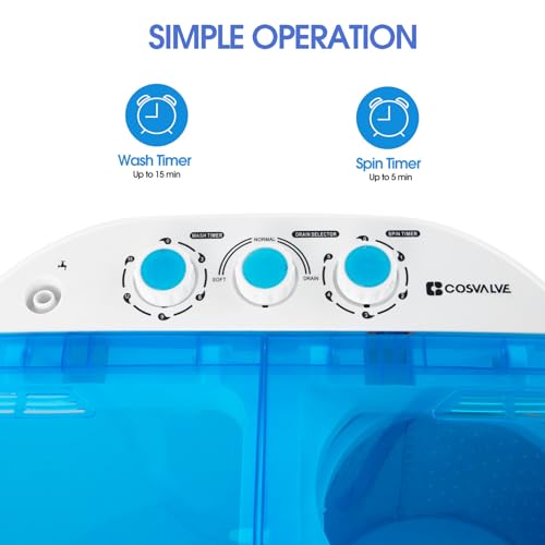 Portable Washing Machine Twin Tub Washer and Spin Dryer 5 KG Total Capacity For Camping Dorms Apartments College Rooms 3 KG Washer 2 KG Drying - Image 5