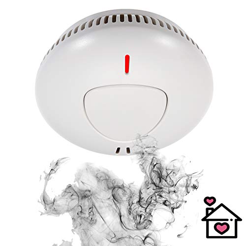Sendowtek Détecteur de fumée, Alarmes Incendie avec 10 Ans de durée de Vie de la Pile, Alarme Incendie Intelligente avec Silencieux/Essai Mode, capteur photoélectrique (1)