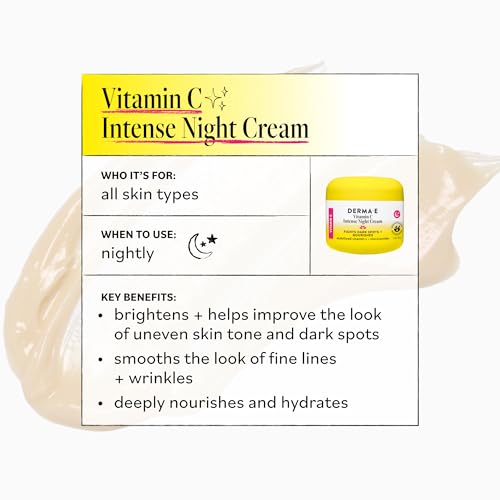 DERMA-E Vitamin C Intense Night Cream, 2 Oz, Brightening and Hydrating Facial Skin Renewing Cream, Anti-Aging Overnight Face Moisturizer for Skincare and Youthful Radiance - Image 6