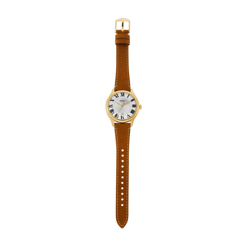 FOSSIL Gilmore Uhr für Damen, Quarz DREI Zeiger Datumswerk mit Edelstahl oder Lederarmband