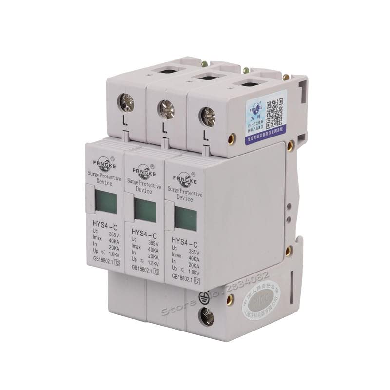385V 20KA~40KA 3 P 3 Pole SPD House Surge Protector Protective Low-Voltage Arrester Device HYS4-C/3 50hz/60hz din Rail