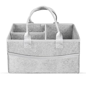 Baby Diaper Caddy Organizer with Handle Portable Diaper Organizer for Changing Table, Nursery Storage Felt Car Organizer Baby Shower Gifts Baby Essentials