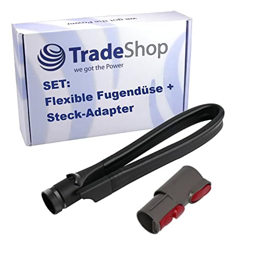 Trade-Shop 2in1 Set: Flexible Fugendüse + Zwischen-Adapter für Dyson DC14 DC19 DC19T2 DC20 DC21 DC22 DC23 DC23T2 DC24 DC25 DC26 DC27 DC29 DC29T2