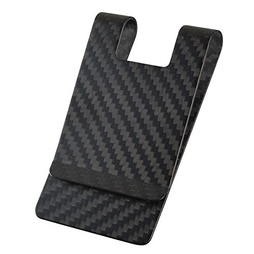 Image of CL CARBONLIFE Carbon Fiber Money Clip Wallet, Business Card Holder RFID Protector Credit Card Holder Wallet Clips For Men (X-Large, 3.5 inchx2.2 inchx0.6 inch)