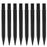 8pcs Plastic Ground Spikes Solar Torch Lights Stake Resistant Spikes Plug Replacement for Garden Lawn Light