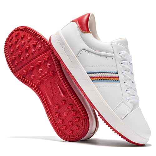 Image of UOFEIY Men's Golf Shoes Professional Spikeless Leather Sneakers Non Slip Low Top Lightweight Breathable Waterproof Golf Club Training