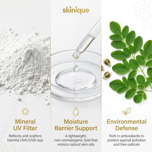 Image of Mineral Sunscreen SPF 50 PA+++ Cream Fresh Moisturising Hydrating Brightening 100ml Pack of 2 for All Skin Types with Zinc Oxide, Squalane and Moringa Oil