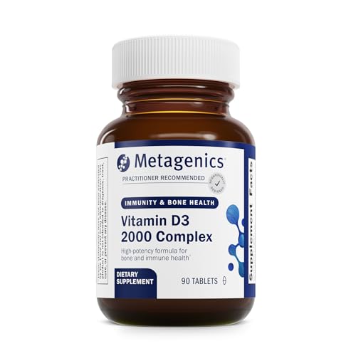 Metagenics D3 2000 IU Complex Vitamin D3 Supplement - Supports Bone Health Immune & Healthy Inflammation Response* - with Isoflavones for Absorption - Gluten Free - 3 Month Supply - 90 Count