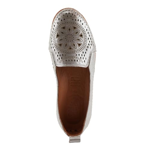Image of Spring Step Women's Ingrid Loafers - Premium Leather Slip-On with Laser Cutout Design, Elastic Goring and Lightweight Flat Sole for Comfortable Stylish Wear