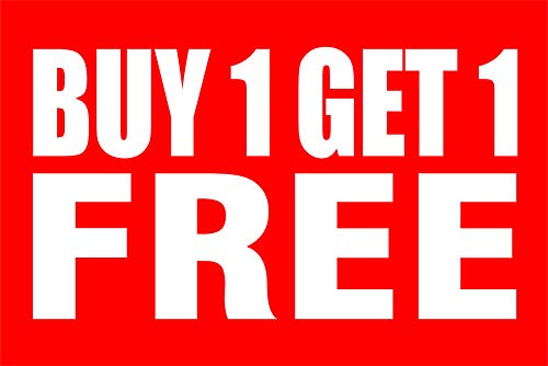 Buy 1 GET 1 Offer Sticker Size 12 X 18 Inch UV Printed