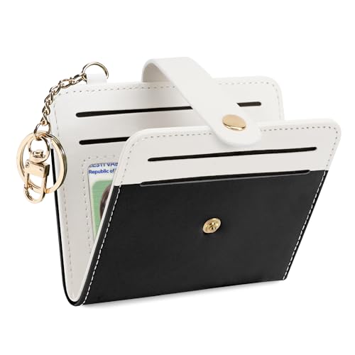 Image of Airkit Small Wallet Women RFID, PU Leather Card Holder with Keychain | Slim Compact Zipper Coin Purse for Ladies, Travel Holiday Gifts for Mom, Cute Mini Bifold Wallets