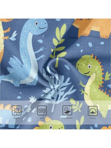ZZKKO Blue Cartoon Cute Dinosaur Girls Underwear Toddler Panties for Girls Comfort Brief Size 2-8T3