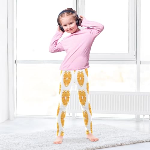 Toddler Girls Leggings Printed Yoga Pants Leggings Love Heart Orange for Kids4