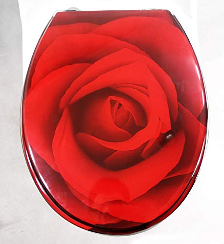 Photo 1 of Elegant Rose Comfort Toilet Seats Resin Toilet Seat Universal Set Bathroom Accessories Best Gift (Red Rose)