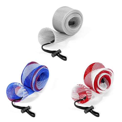 KPEPIX 3 PCS Spinning Rod Sleeve - Fishing Pole Sleeve Fishing Rod Cover Fishing Rod Sleeve with Lanyard- Rod Protector Fishing Rod Sock (B)